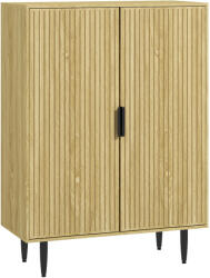 HomCom Dulap Pantofi 5 Niveluri cu Rafturi Reglabile, Picioare Metalice, Design Elegant Stejar, Stabil și Sigur, 80x38x110 cm | Aosom Romania (837-482V80AK) Pantofar