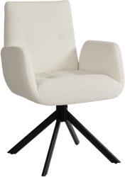 HOMCOM Fotoliu tapițat, fotoliu accent, design modern, rotativ, până la 120 kg, alb crem | Aosom Romania (83B-177V00CW)