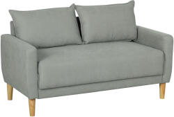 HOMCOM Canapea cu 2 Locuri, Brațe, Compartiment de Depozitare și 2 Perne, 140x72x82 cm, Gri | Aosom Romania (83B-128V00GY) Canapea