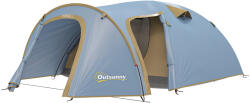 Outsunny Cort de camping pentru 4 persoane, cort tunel impermeabil cu 2 uși, cârlig, geantă de transport 3, 45 x 2, 4 x 1, 3 m albastru deschis | Aosom Romania (A20-458V00LB) Cort