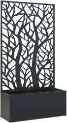 Outsunny Jardinieră cu spalier, ghiveci pentru plante cățărătoare, legume, flori din metal 61 x 23 x 113 cm negru | Aosom Romania (84H-168V00BK)