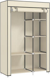 HOMCOM Dulap portabil din otel, netesut si PP cu 6 rafturi deschise, 1 cuier si usa cu balamale, 103x43x162, 5 cm, gri | Aosom Romania (850-213V00CW) Garderoba