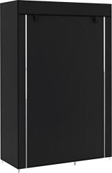 HOMCOM Dulap Portabil din Material, Dulap cu 6 Rafturi Deschise, 1 Bară și Ușă cu Fermoar, 103x43x162, 5 cm, Negru | Aosom Romania (850-213V00BK) Garderoba