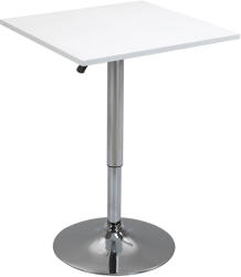 HOMCOM Masă de bar reglabilă pe înălțime, rotativă 360°, picioare rezistente la zgârieturi, bază metalică stabilă, Alb | Aosom Romania (835-303WT)