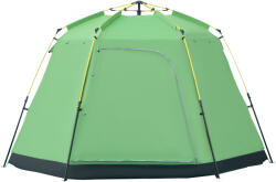 Outsunny Cort de Camping pentru 6 Persoane Cort de Familie Cort de Cupolă Piele ecologică 2000mm instalare ușoară pentru tabere trekking festival oțel fibre de sticlă verde 320 x 320 x 180 cm | Aosom Romania ( Cort