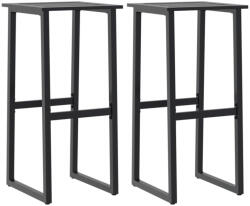 vidaXL 2 db Fekete Porszórt Acél Bárszék 38x38x80 cm