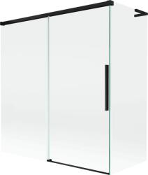 Mexen Rox, L tolóajtós, kétszárnyú kádparaván 150 + 70 x 150 cm, 8 mm-es átlátszó üveg, matt fekete profil, 8C9L-150-070-70-00 (8C9L-150-070-70-00)