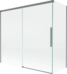 Mexen Rox, kétszárnyú tolóajtós kádparaván 170 + 80 x 150 cm, 8 mm-es átlátszó üveg, grafit profil, 8C9-170-080-95-00 (8C9-160-080-95-00)