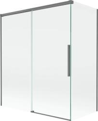 Mexen Rox, kétszárnyú tolóajtós kádparaván 140 + 70 x 150 cm, 8 mm-es átlátszó üveg, grafit profil, 8C9-140-070-95-00 (8C9-140-070-95-00)