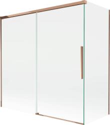 Mexen Rox, kétszárnyú tolóajtós kádparaván 160 + 80 x 150 cm, 8 mm-es átlátszó üveg, rozéarany profil, 8C9-160-080-60-00 (8C9-160-080-60-00)