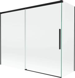 Mexen Rox, kétszárnyú tolóajtós kádparaván 190 + 90 x 150 cm, 8 mm-es átlátszó üveg, matt fekete profil, 8C9-190-090-70-00 (8C9-190-090-70-00)
