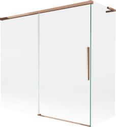 Mexen Rox, L tolóajtós, kétszárnyú kádparaván 170 + 75 x 150 cm, 8 mm-es átlátszó üveg, rozéarany profil, 8C9L-170-075-60-00 (8C9L-170-075-60-00)