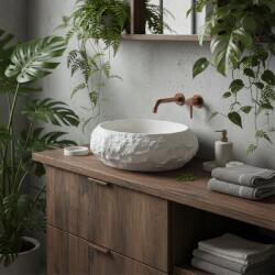 Rea Mika Ivory, pultra szerelhető mosdó 500x380x150 mm, ekrü kő utánzat, REA-U7350 (REA-U7350)