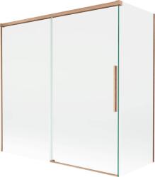Mexen Rox, kétszárnyú tolóajtós kádparaván 160 + 75 x 150 cm, 8 mm-es átlátszó üveg, matt réz profil, 8C9-160-075-65-00 (8C9-160-075-65-00)