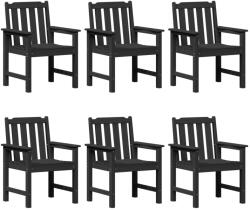 vidaXL Kerti Étkezőszékek 6 db Fekete 65, 5X55, 5X88 cm Hdpe