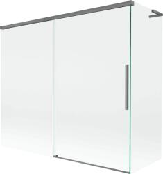 Mexen Rox, L tolóajtós, kétszárnyú kádparaván 180 + 80 x 150 cm, 8 mm-es átlátszó üveg, grafit profil, 8C9L-180-080-95-00 (8C9L-180-080-95-00)