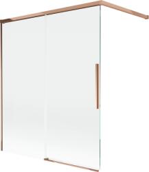 Mexen Rox, kétszárnyú tolóajtós kádparaván 140 x 150 cm, 8 mm-es átlátszó üveg, rozéarany profil, 8C9-140-003-60-00 (8C9-140-003-60-00)