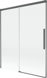 Mexen Rox, kétszárnyú tolóajtós kádparaván 140 x 150 cm, 8 mm-es átlátszó üveg, szálcsiszolt grafit profil, 8C9-140-001-66-00 (8C9-140-001-66-00)