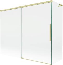Mexen Rox, L tolóajtós, kétszárnyú kádparaván 190 + 80 x 150 cm, 8 mm-es átlátszó üveg, matt arany profil, 8C9L-190-080-55-00 (8C9L-190-080-55-00)