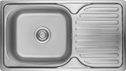 Kuchinox Orion, 1 rekeszes rozsdamentes mosogató 760x420x175 mm csepegtetővel, rovátkolt díszítéssel, acél, LAV-SKO_311T (LAV-SKO_311T)