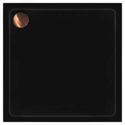 Rea Savoy, zuhanytálca 90x90x6 cm + szifon réz borítással, fényes fekete, KPL-14803 (KPL-14803)