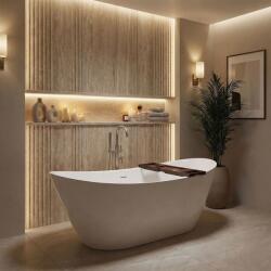 Rea FERRANO Slim, szabadon álló kád 1800×800×745 mm, fehér, fekete lefolyófedél, KPL-W6082 (KPL-W6082)