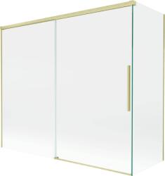 Mexen Rox, kétszárnyú tolóajtós kádparaván 180 + 80 x 150 cm, 8 mm-es átlátszó üveg, matt arany profil, 8C9-180-080-55-00 (8C9-180-080-55-00)