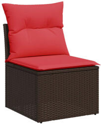 vidaXL Barna Polyrattan Kerti Szék Karfa Nélkül Párnákkal