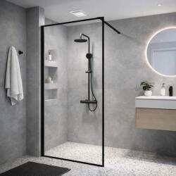 Erga Paris, Beépíthető zuhanykabin 100x200 cm, fekete keretben, 8 mm-es átlátszó üveg, fekete profil, ERG-V02-PARIS-100x200-BF (ERG-V02-PARIS-100X200-BF)