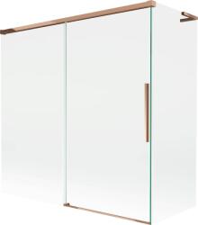Mexen Rox, L tolóajtós, kétszárnyú kádparaván 160 + 75 x 150 cm, 8 mm-es átlátszó üveg, rozéarany profil, 8C9L-160-075-60-00 (8C9L-160-075-60-00)