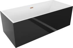 Mexen Vigo, szabadon álló kád 178, 5 x 80 cm, fehér-fekete, réz túlfolyó, 51251788075-65 (51251788075-65)