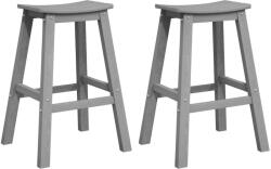 vidaXL Bárszékek 2 db Világosszürke Hdpe