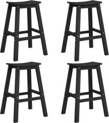 vidaXL Bárszékek 6 db Fekete Hdpe