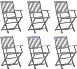 vidaXL 6 db Összecsukható Tömör Akácfa Kültéri Szék