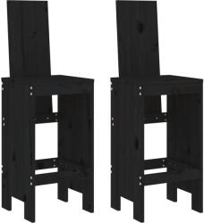 vidaXL 2 db Fekete Tömör Fenyőfa Bárszék 40X42X120 cm