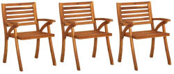 vidaXL 3 db Tömör Akácfa Kerti Szék