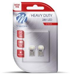 m-tech HEAVY DUTY W5W W2.1x9.5d 24V 4LED fehér, 2 darab (LB917W)