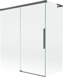 Mexen Rox, L tolóajtós, kétszárnyú kádparaván 140 + 70 x 150 cm, 8 mm-es átlátszó üveg, szálcsiszolt grafit profil, 8C9L-140-070-66-00 (8C9L-140-070-66-00)