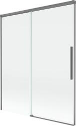 Mexen Rox, kétszárnyú tolóajtós kádparaván 140 x 150 cm, 8 mm-es átlátszó üveg, grafit profil, 8C9-140-001-95-00 (8C9-140-001-95-00)