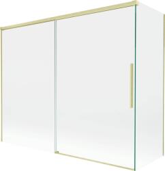 Mexen Rox, kétszárnyú tolóajtós kádparaván 190 + 80 x 150 cm, 8 mm-es átlátszó üveg, matt arany profil, 8C9-190-080-55-00 (8C9-190-080-55-00)