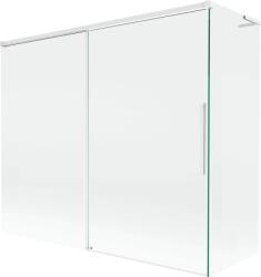 Mexen Rox, L tolóajtós, kétszárnyú kádparaván 190 + 80 x 150 cm, 8 mm-es átlátszó üveg, fehér profil, 8C9L-190-080-20-00 (8C9L-190-080-20-00)