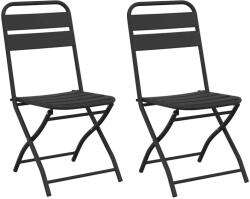 vidaXL Kerti Hajtható Szék 2 db Antracit 42x52x82Cm Porszórt Acél