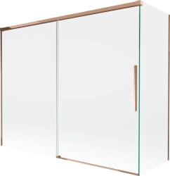 Mexen Rox, kétszárnyú tolóajtós kádparaván 190 + 80 x 150 cm, 8 mm-es átlátszó üveg, rozéarany profil, 8C9-190-080-60-00 (8C9-190-080-60-00)