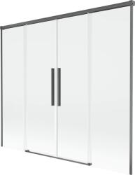 Mexen Rox, kétszárnyú tolóajtós kádparaván 180 x 150 cm, 8 mm-es átlátszó üveg, szálcsiszolt grafit profil, 8C9-180-002-66-00 (8C9-180-002-66-00)