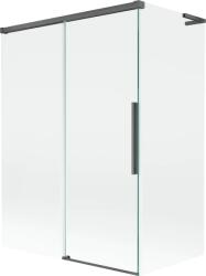 Mexen Rox, L tolóajtós, kétszárnyú kádparaván 120 + 70 x 150 cm, 8 mm-es átlátszó üveg, szálcsiszolt grafit profil, 8C9L-120-070-66-00 (8C9L-120-070-66-00)