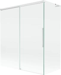 Mexen Rox, L tolóajtós, kétszárnyú kádparaván 140 + 70 x 150 cm, 8 mm-es átlátszó üveg, fehér profil, 8C9L-140-070-20-00 (8C9L-140-070-20-00)