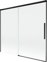 Mexen Rox, kétszárnyú tolóajtós kádparaván 180 x 150 cm, 8 mm-es átlátszó üveg, matt fekete profil, 8C9-180-001-70-00 (8C9-180-001-70-00)