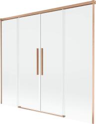 Mexen Rox, kétszárnyú tolóajtós kádparaván 170 x 150 cm, 8 mm-es átlátszó üveg, matt réz profil, 8C9-170-002-65-00 (8C9-170-002-65-00)