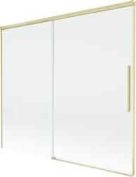 Mexen Rox, kétszárnyú tolóajtós kádparaván 180 x 150 cm, 8 mm-es átlátszó üveg, matt arany profil, 8C9-180-001-55-00 (8C9-180-001-55-00)