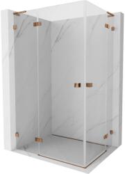 Mexen Lunar, L Duo csuklós zuhany 120 x 80 cm, 8mm átlátszó üveg, rózsa arany profil, 834L-120L-080P-60-00 (834L-120L-080P-60-00)